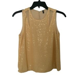 Sequin Sleeveless Gold Top